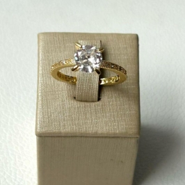 Anel Solitário Cravejado Volta Inteira