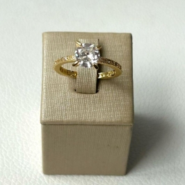 Anel Solitário Cravejado Volta Inteira