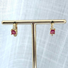 Brinco Argola Cravejada Rubi