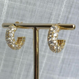 Brinco Argola Toda Cravejada