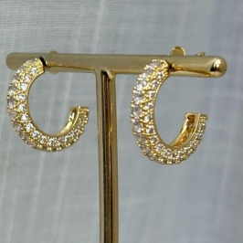 Brinco Argola Toda Cravejada