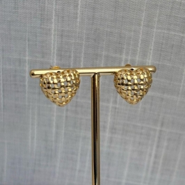 Brinco Coração Puff