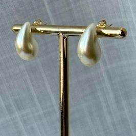 Brinco Gota Pérola 16x7mm