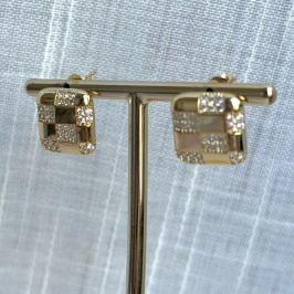 Brinco Quadrado Cravejado