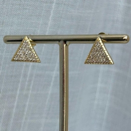 Brinco Triângulo Micrôcravejado G