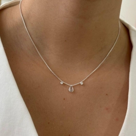 Colar Gota com Ponto de Luz