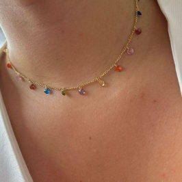Colar Grume com Ponto Colorido