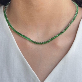 Colar Riviera Navete Esmeralda