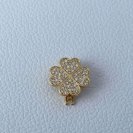 Pingente Pulseira Aço Trevo