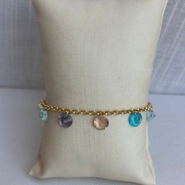 Pulseira Elo Português Colorido Tons Claros