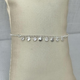 Tornozeleira Ponto Zircônia e Chapa