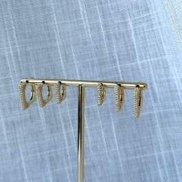 Trio de Brinco Quadrado Microcravejado