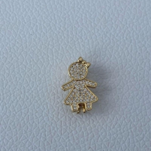 Pingente Pulseira Aço Menina