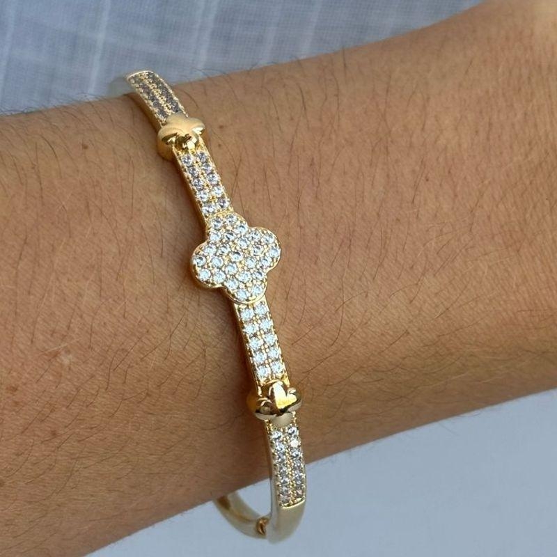 Bracelete Trevo Cravejado