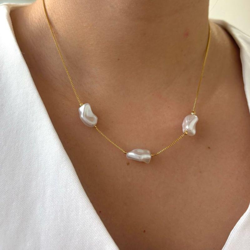 Colar 3 Pérola Barroca