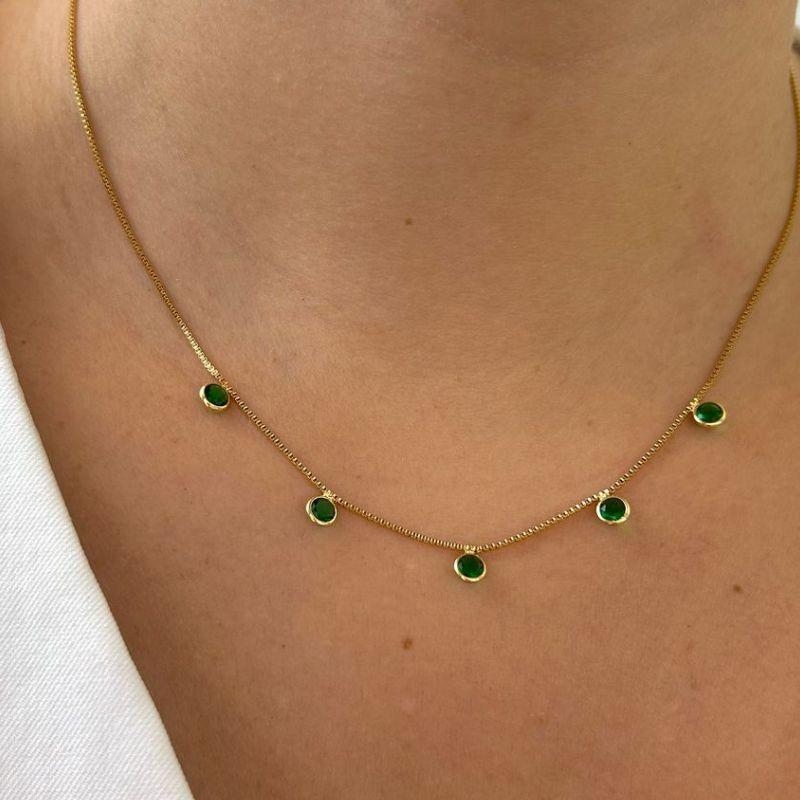 Colar Esfera Esmeralda