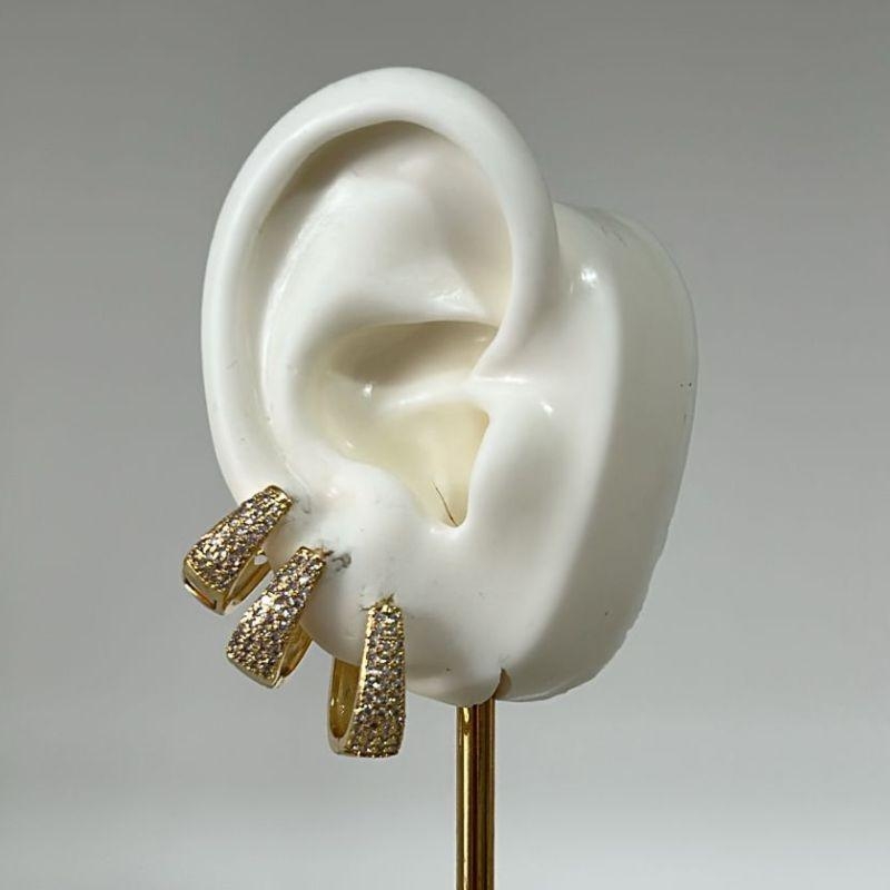 Trio de Argola Pavê Oval