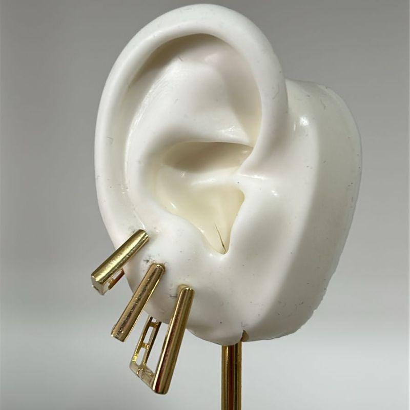 Trio de Brinco Argola Quadrada