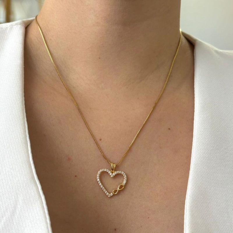 Colar Coração Infinito