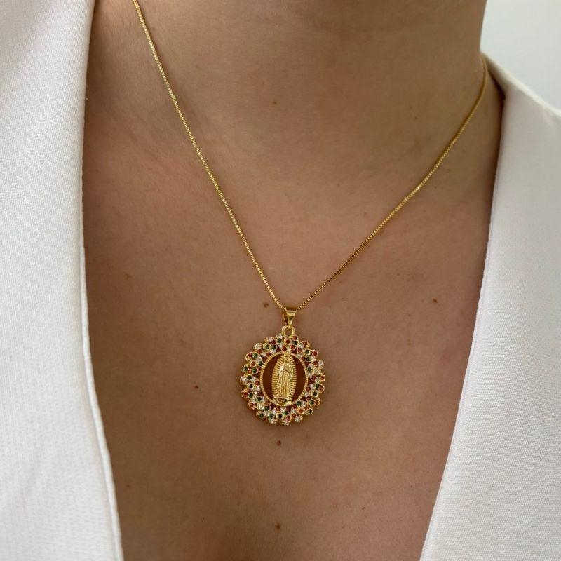 Colar Nossa Senhora Mandala Coração