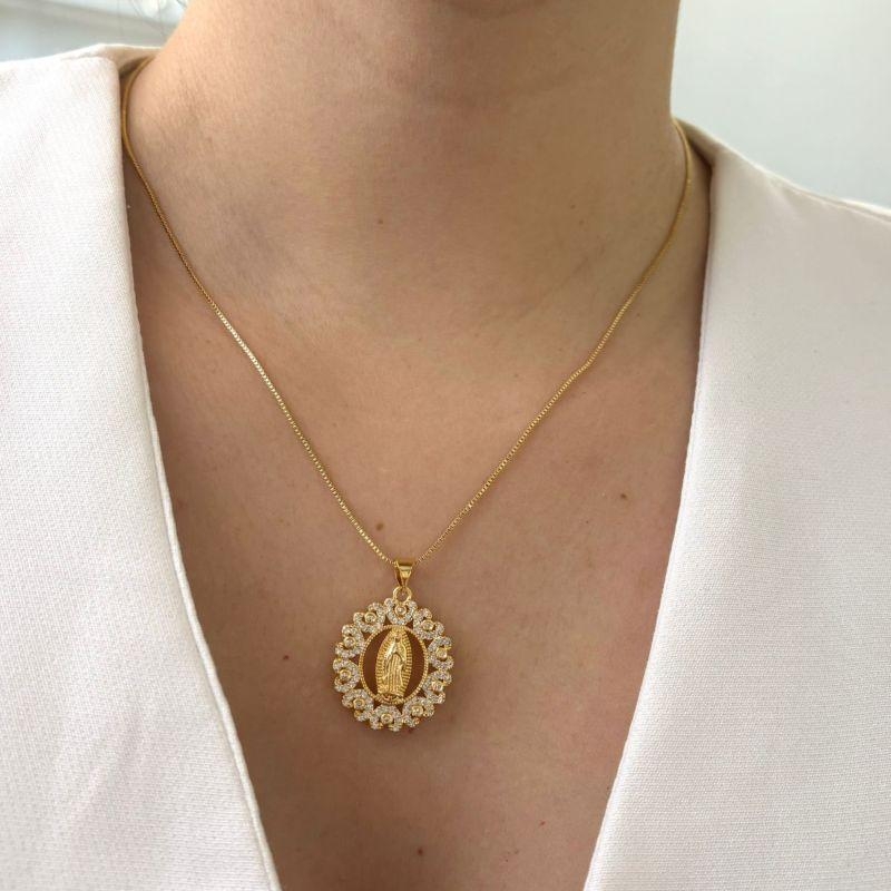 Colar Nossa Senhora Mandala Coração