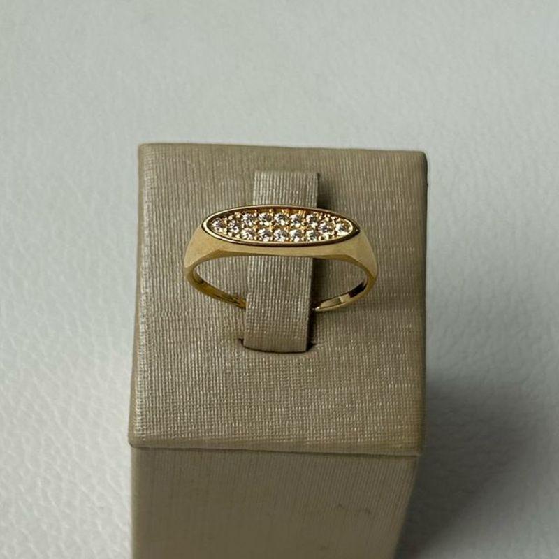 Anel Liso Oval Cravejado