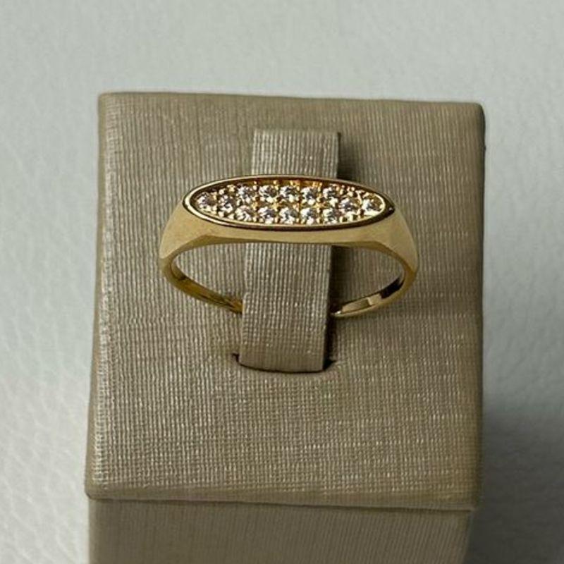 Anel Liso Oval Cravejado