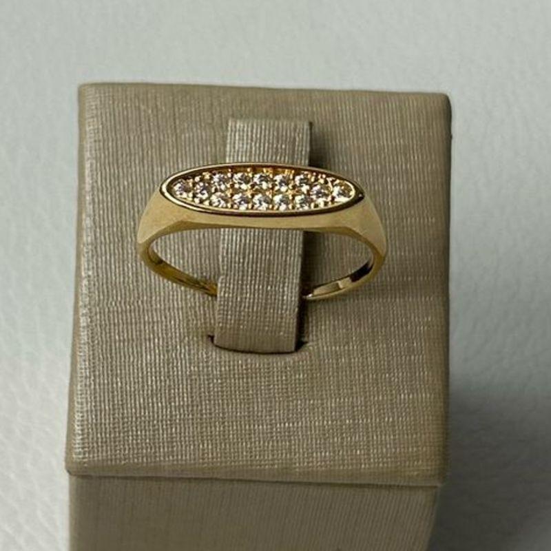 Anel Liso Oval Cravejado