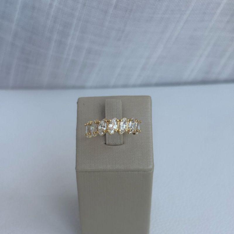 Anel Navete 7 Pedras