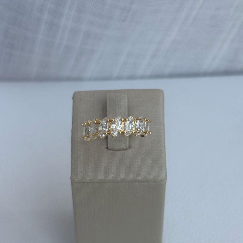 Anel Navete 7 Pedras