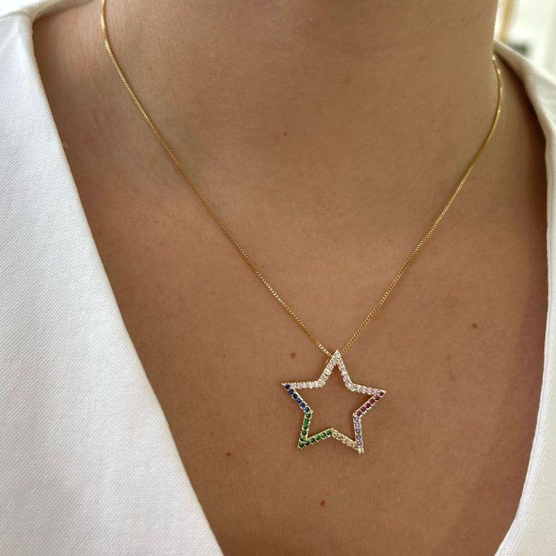 Colar Estrela Colorida