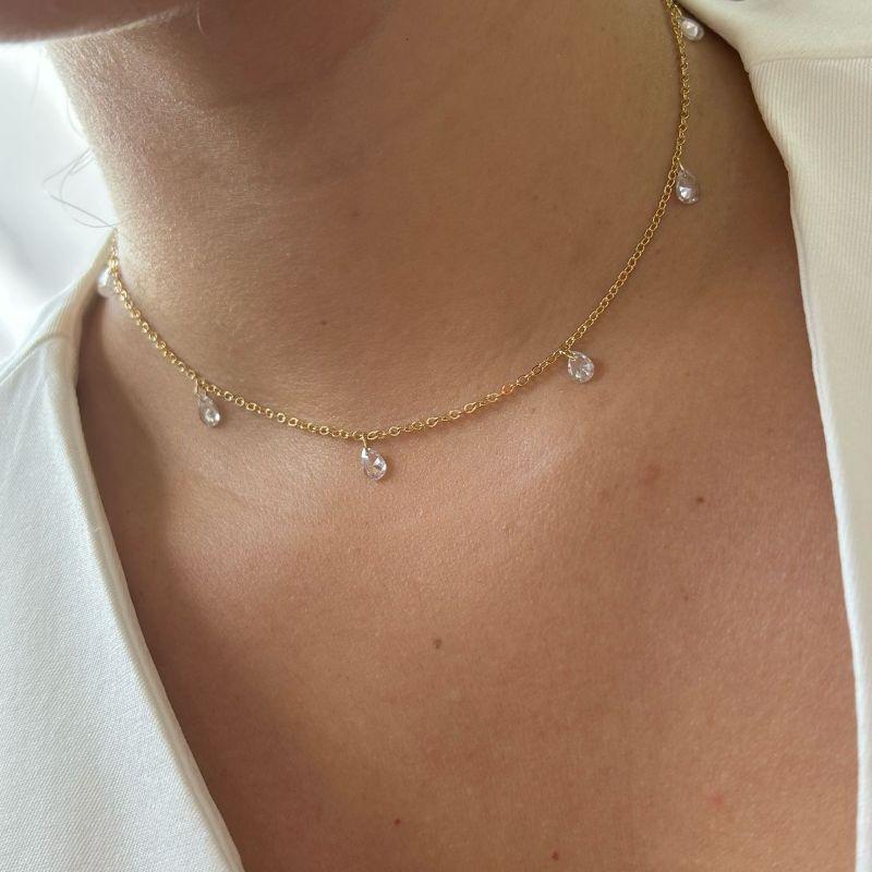 Colar Gotinhas de Zirconia