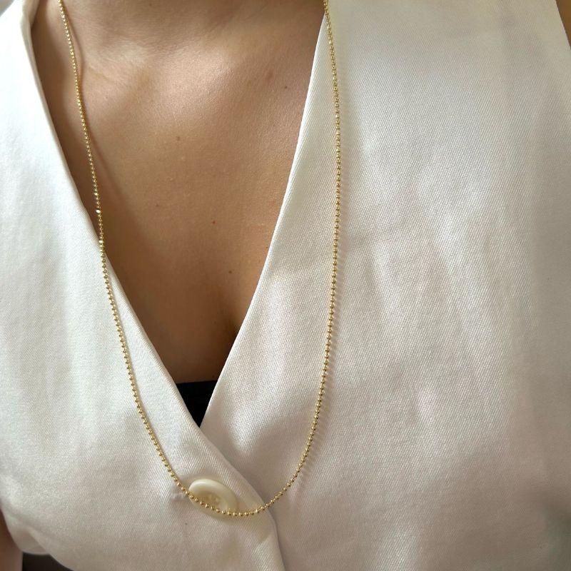 Colar Longo Micro Bola 1,5mm