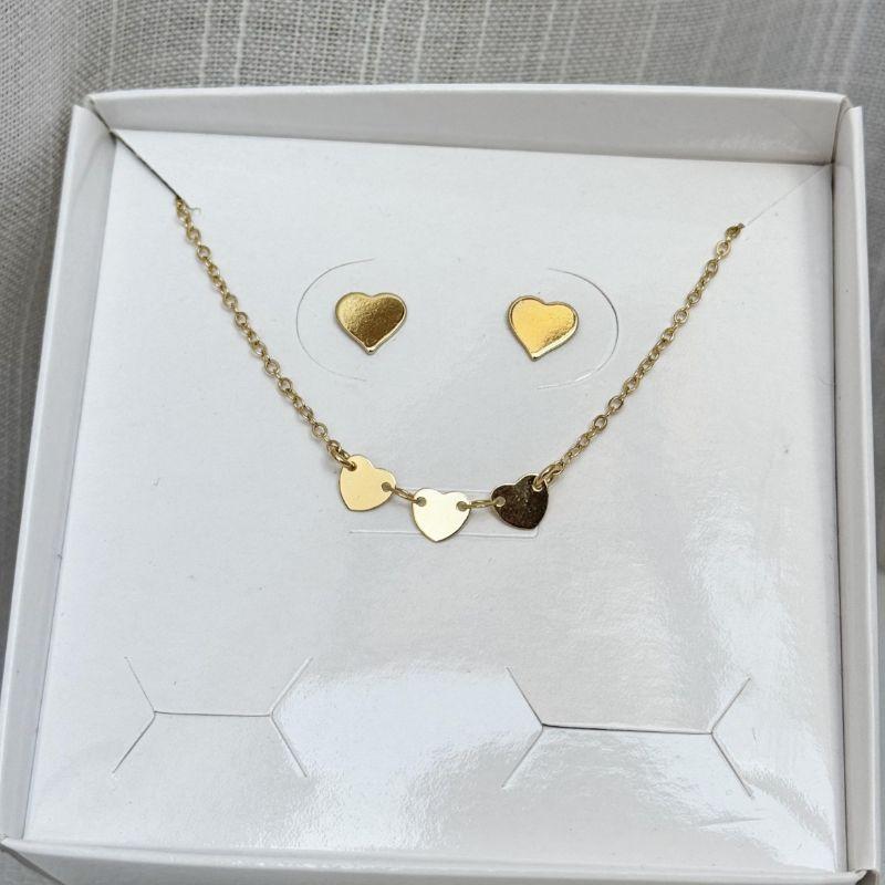 Conjunto Colar e Brinco Coração