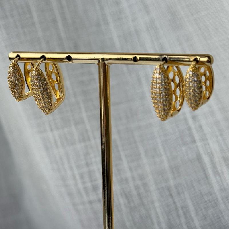 Conjunto de Brinco Argola Quadrada