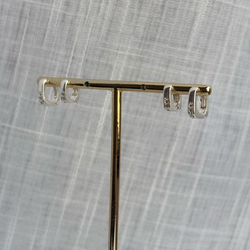 Conjunto de Brinco Argola Quadrada