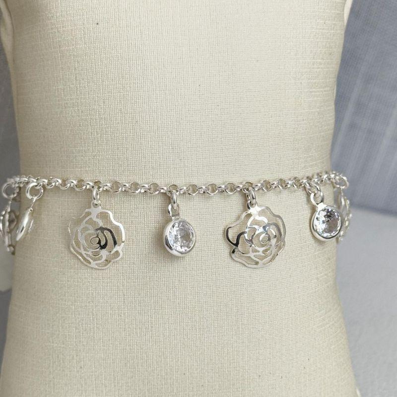 Pulseira Flor com Zircônia