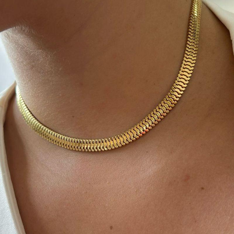 Choker Corrente Oca Achatada