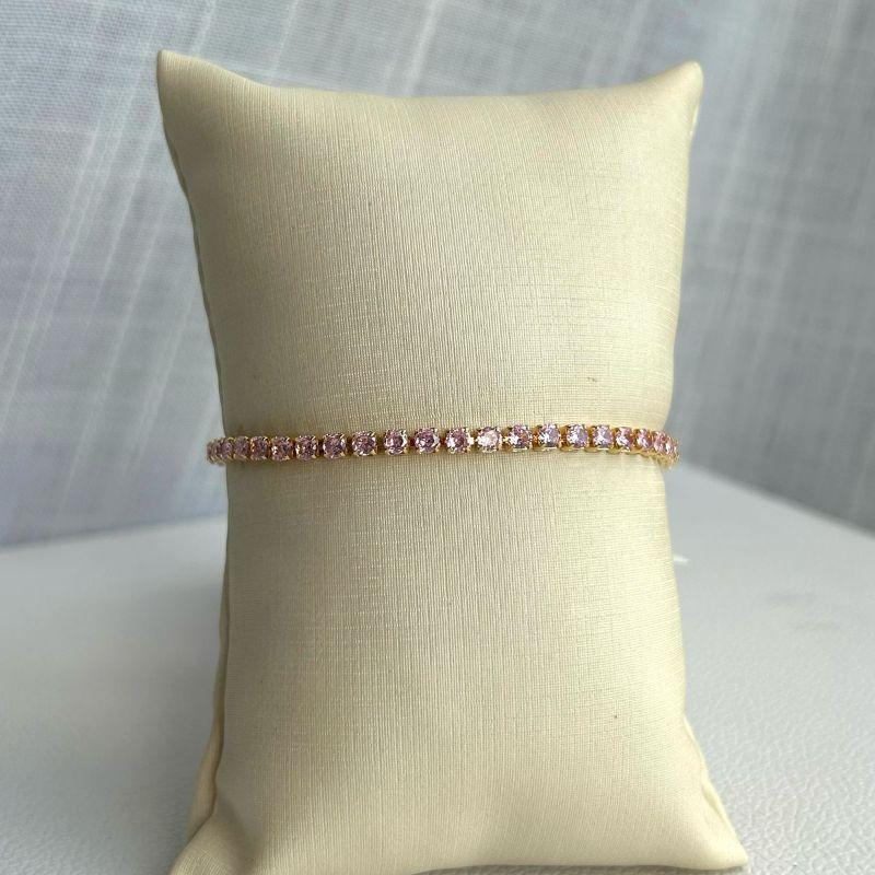 Pulseira Riviera Rosa 3mm