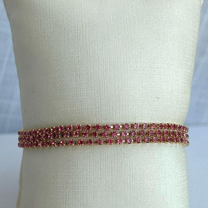Pulseira Riviera Tripla Rose 2 mm