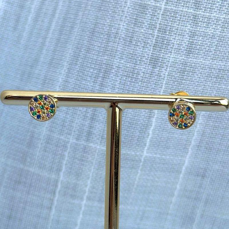 Brinco Circulo Microzirconia Colorido