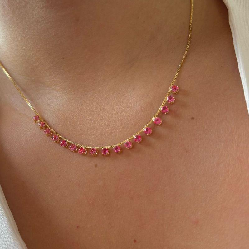 Colar 17 Pontos Rosa