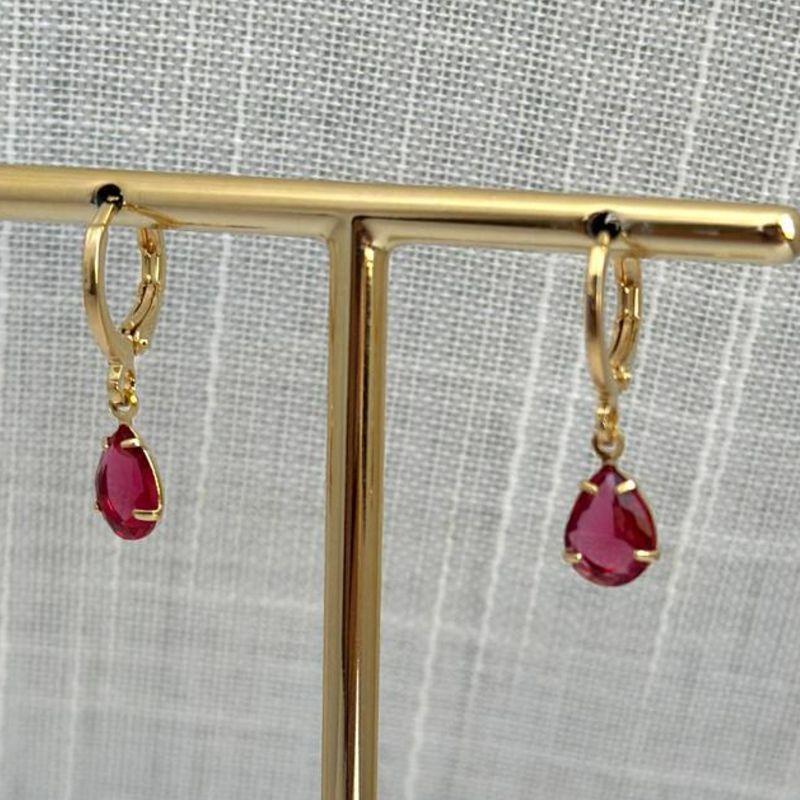 Brinco Clic gota Rubi