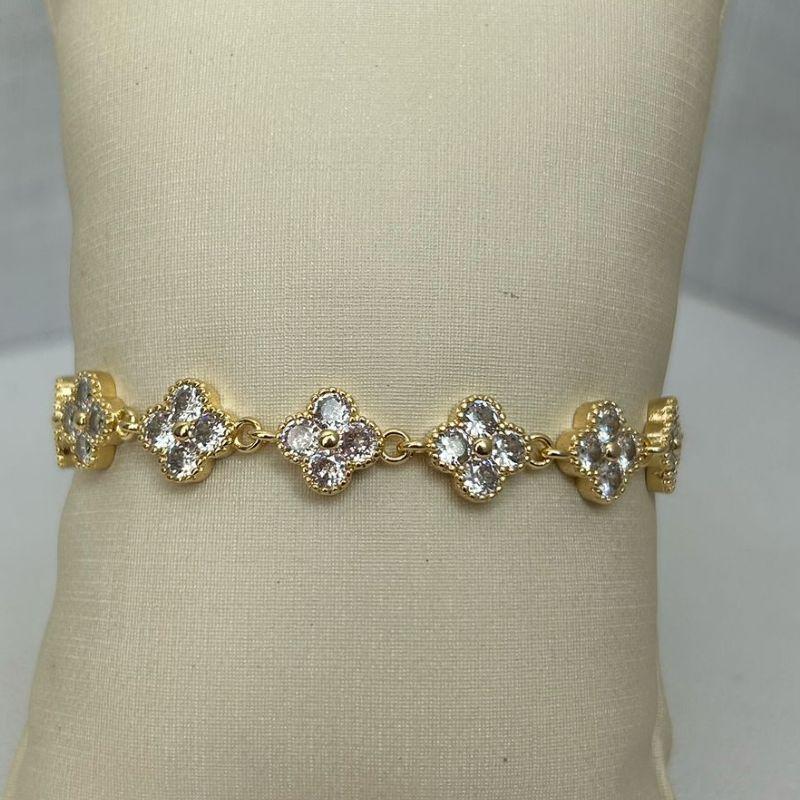 Pulseira Trevo Cristal, Colorida