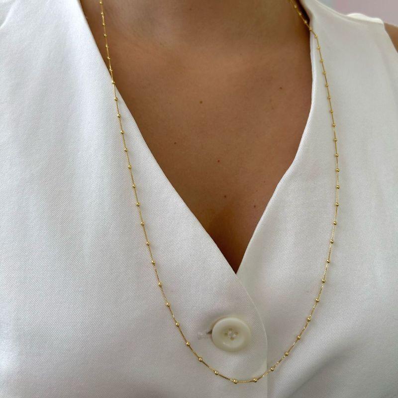 Colar longo Veneziana com Bolinha 70cm