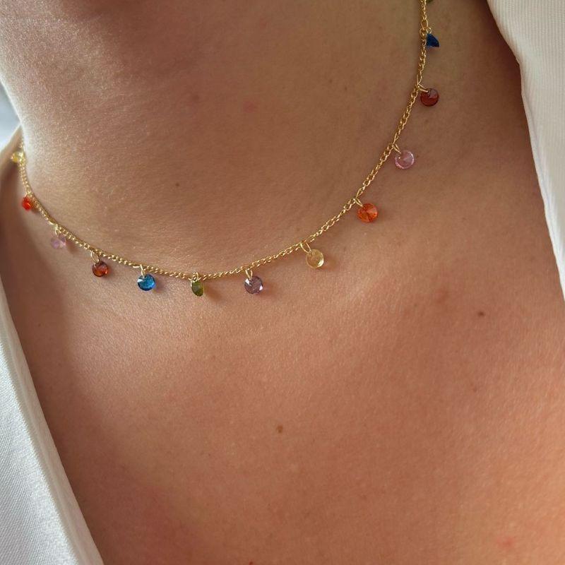 Colar Grume com Ponto Colorido