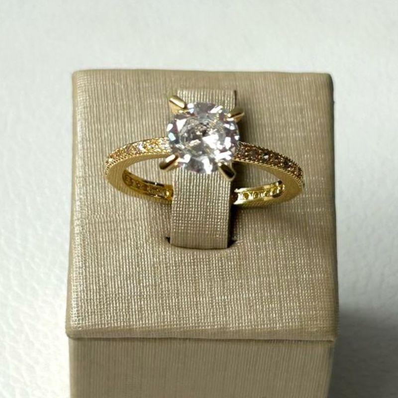 Anel Solitário Cravejado Volta Inteira