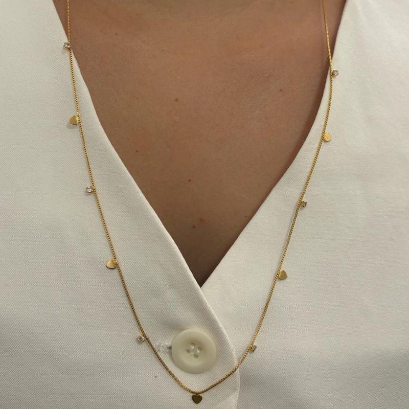 Colar Longo Mini Corações