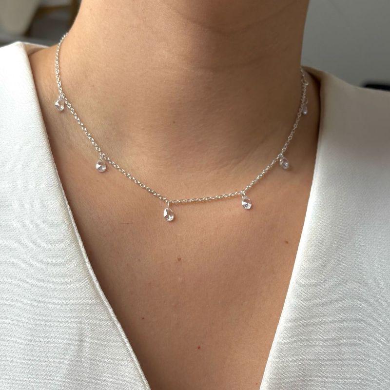 Colar Gotinhas de Zirconia