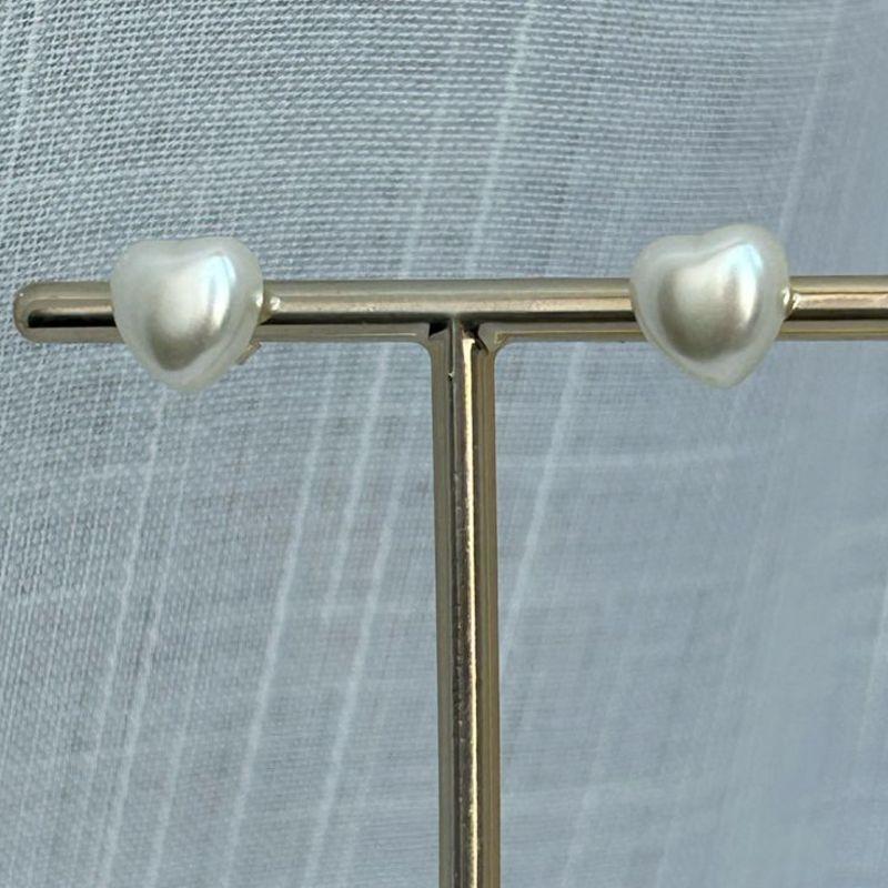 Brinco Coração Pérola 10mm